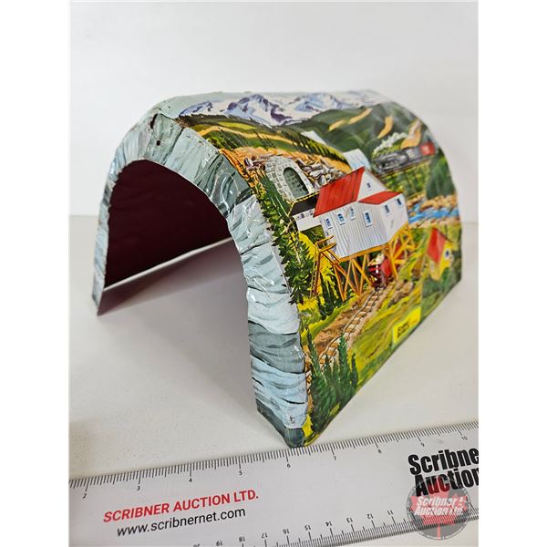 Tin 2pc Train Tunnel : Marx  (Measures : 6-1/2"H x 10-1/2"W x 11"D)