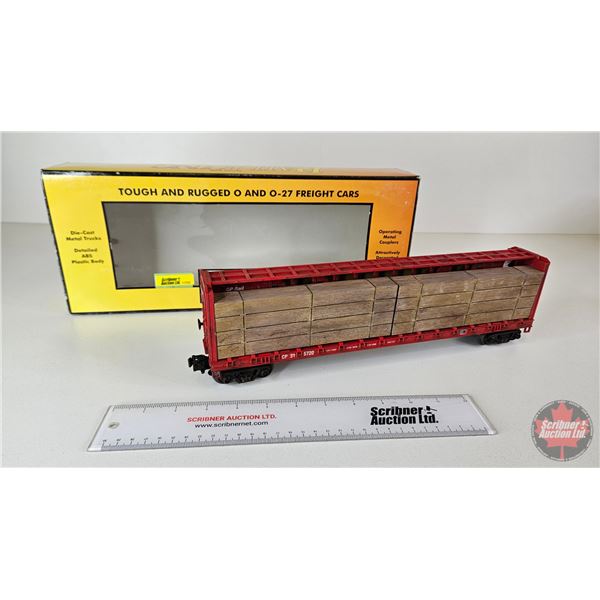 Rail King M.T.H. Electric Trains : Canadian Pacific Center I-Beam Flat Car w/ Lumber : O Scale : 30-