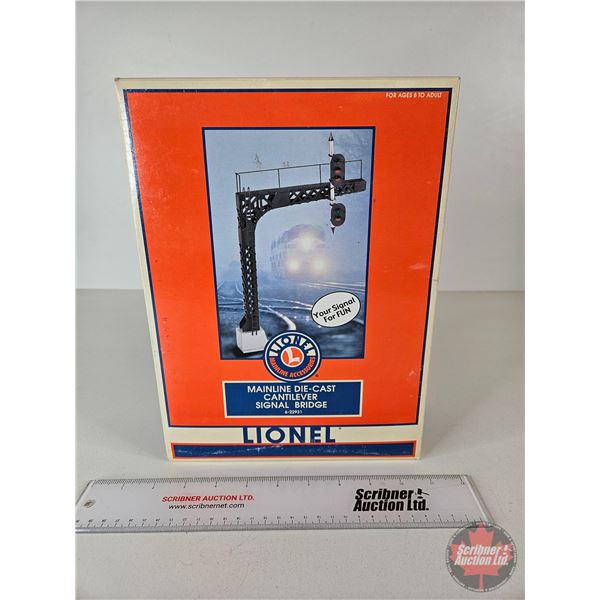 Lionel Mainline Diecast Cantilever Signal Bridge : O Gauge : 6-22931 (Box Measures : 12"H x 9"W x 4-