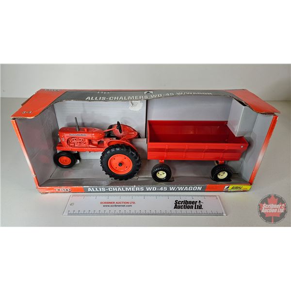 Allis-Chalmers WD-45 w/ Wagon (ERTL) (Scale 1:16) (Box Measures : 7-1/4"H x 17-3/4"W x 5-3/4"D)