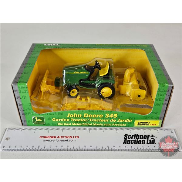 John Deere 345 Garden Tractor (ERTL) (Scale 1:16) (Box Measures : 4"H x 10-1/4"W x 6"D)
