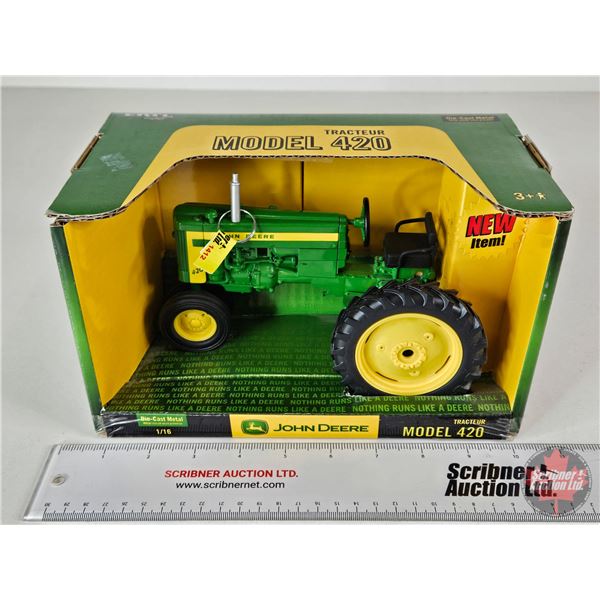 John Deere Model 420 Tractor (ERTL) (Scale 1:16) (Box Measures : 5-1/2"H x 9-1/2"W x 5-1/2"D)