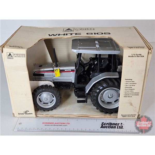 WHITE 6105 Tractor (Scale Models) (AGCO) (Scale 1:16) (Box Measures : 8"H x 13"W x 6-3/4"D)