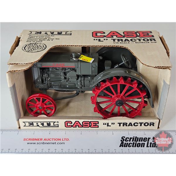 CASE L Tractor (Steel Wheel) (ERTL) (Scale 1:16) (Box Measures : 4-1/2"H x 9-1/4"W x 5"D)