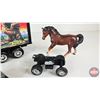 Image 2 : Variety of Toys including Tonka Semi Truck, Horse Figurines, etc