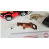 Image 5 : Variety of Toys including Tonka Semi Truck, Horse Figurines, etc