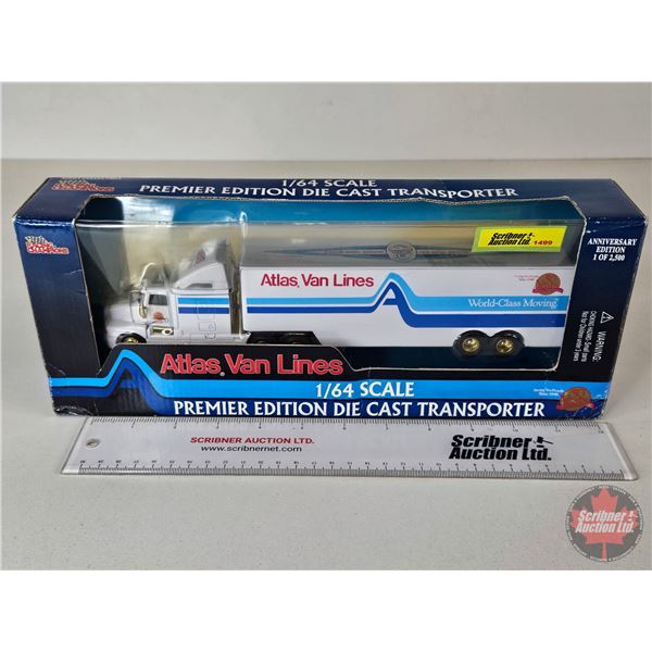 Atlas Van Lines : Premiere Edition Die Cast Transporter  (Scale 1:64) (Racing Champions) (Box Measur