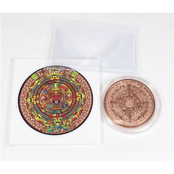 2 OZ AZTEC CALANDER COPPER ROUND