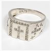 Image 1 : MENS RING WITH DIAMOND CROSS 925 SILVER