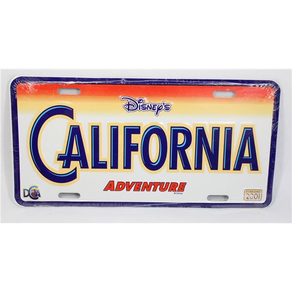 NEW - DISNEY CALIFORNIA ADVENTURE LICENSE PLATE