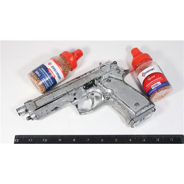 2 BOTTLES OF BB'S WITH BB GUN
