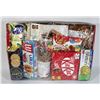 Image 1 : LARGE FLAT OF ASSORTED FOOD ITEMS INCLUDING