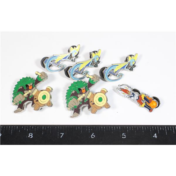 POKEMON ENAMEL PINS X6