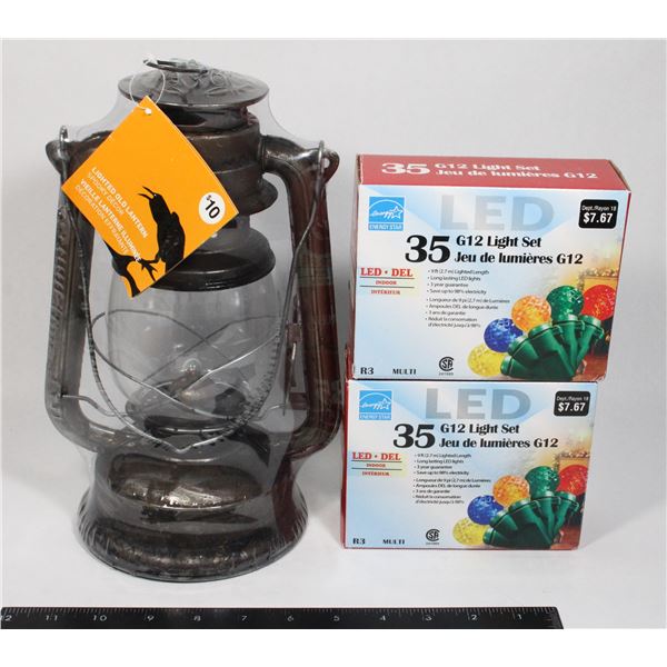 LIGHT UP LANTERN AND 2 SETS LED G12 LIGHT SET