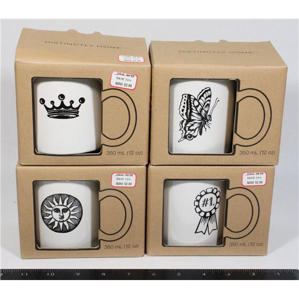 SET OF 4 CERAMIC MUGS