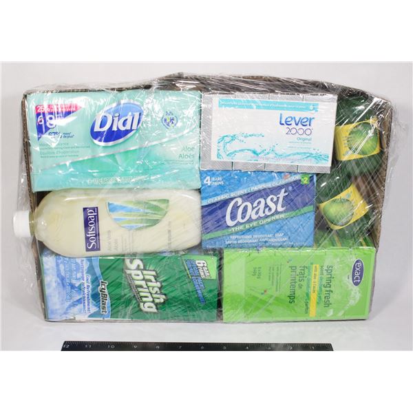 LARGE LOT OF ASSORTED SOAP INCLUDING DIAL,