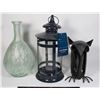 Image 1 : VINTAGE ITEMS CANDLE OWL, GLASS, LANTERN.