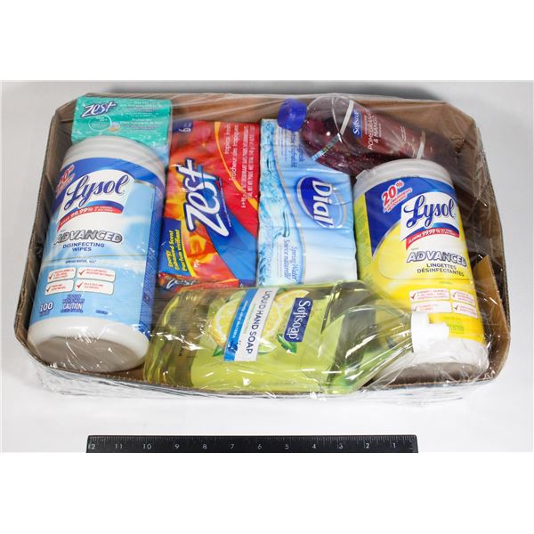 LARGE LOT OF CLEANING SUPPLIES AND SOAP