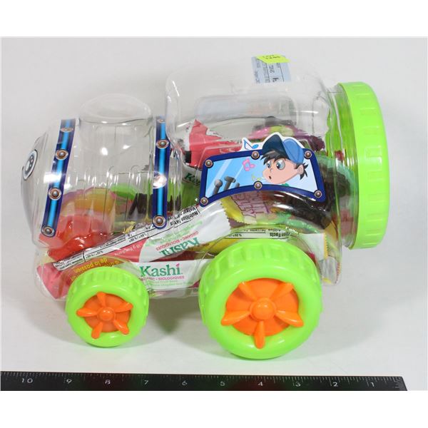 PLASTIC TOY TRAIN FULL OF FRUIT JELLY SNACKS