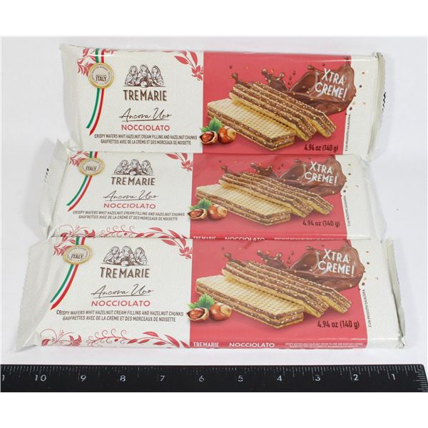 3 TREMARIE CRISPY WAFERS WITH HAZELNUT CREME