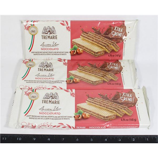 3 TREMARIE CRISPY WAFERS WITH HAZELNUT CREME