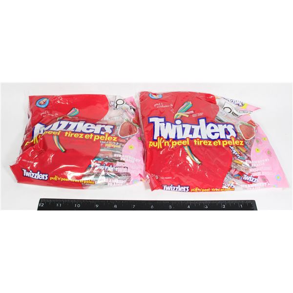 TWO BAGS OF TWIZZLERS PULL N PEEL INDIVIDUALLY