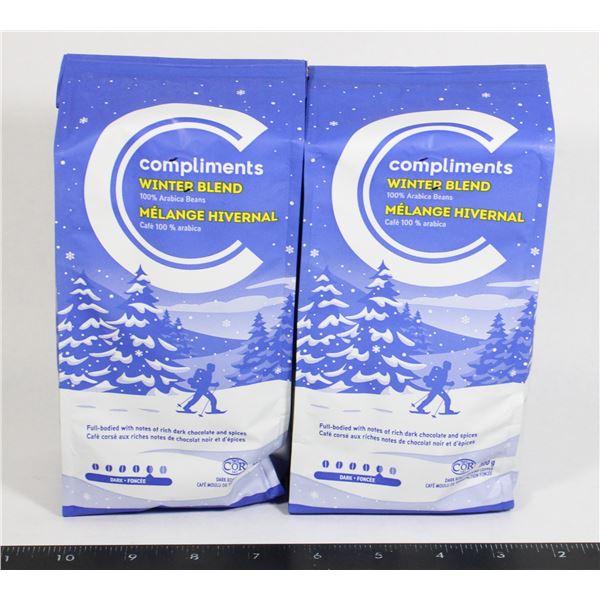 TWO 300G COMPLIMENTS WINTER BLEND COFFEE