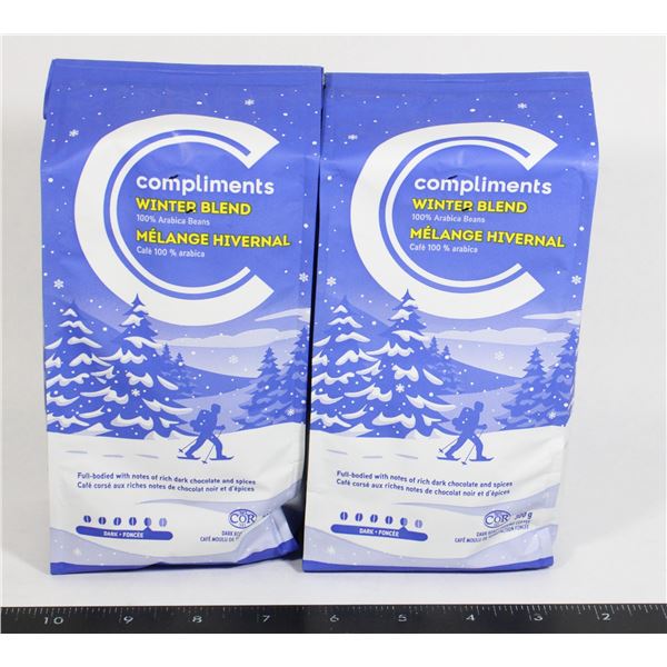 TWO 300G COMPLIMENTS WINTER BLEND COFFEE