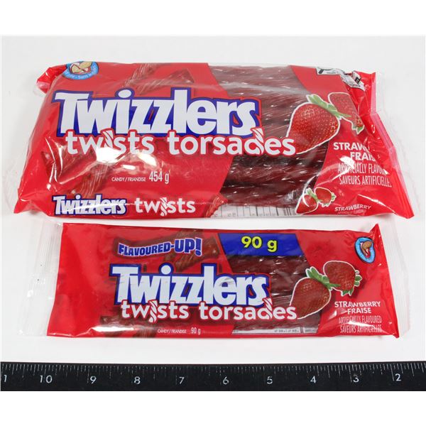 PAIR OF TWIZZLERS BIG & SMALL STRAWBERRY