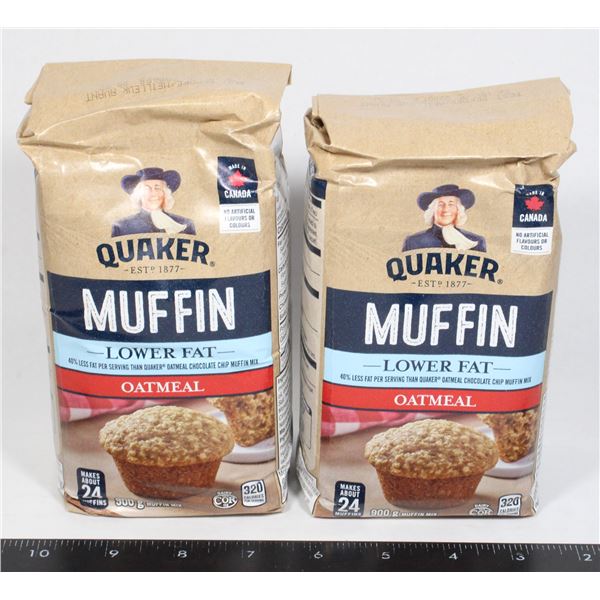TWO QUAKER MUFFIN MIX LOWER FAT OATMEAL BB MR 2026