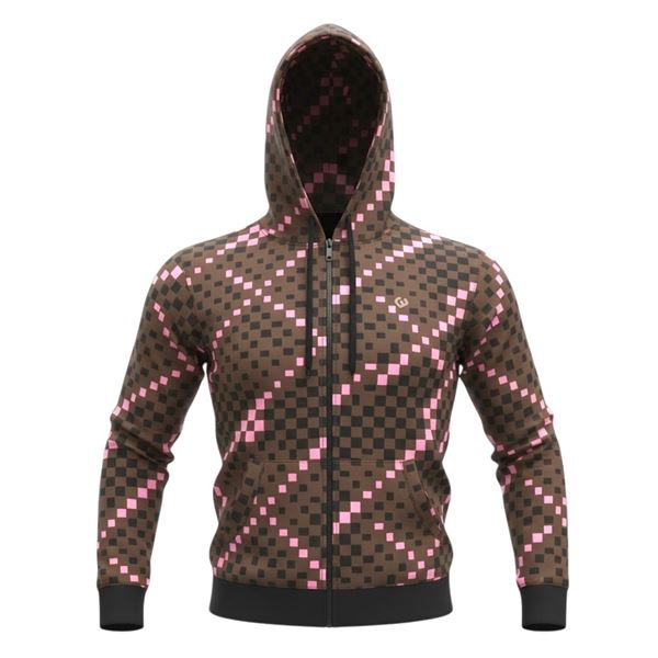 #104 NEW RAGWEAR ZIP UP GREY PINK HOODIE MEDIUM