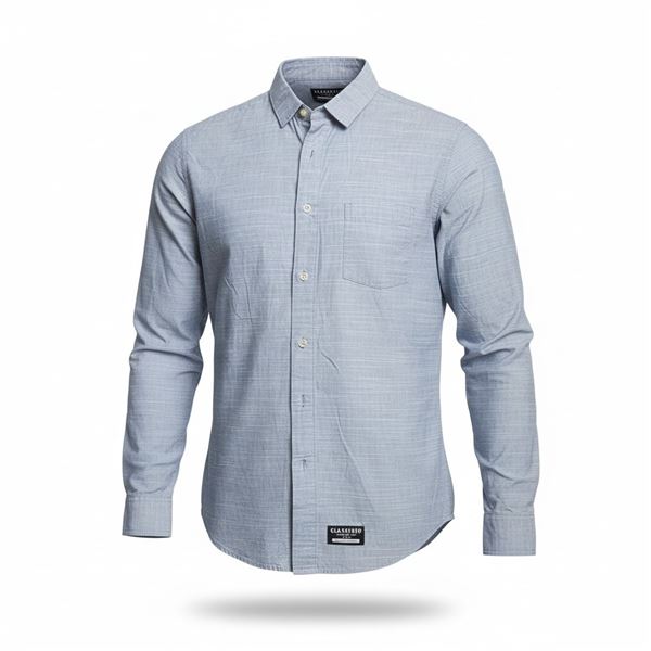 #80 NEW CLASSIFIED CASUAL BUTTON UP GREY MEDIUM