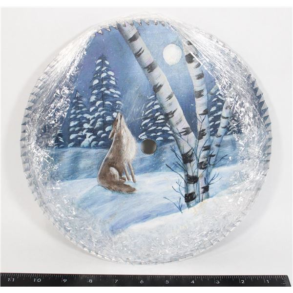 HAND PAINTED SAW BLADE WOLF NIGHT THEMED SIGNED