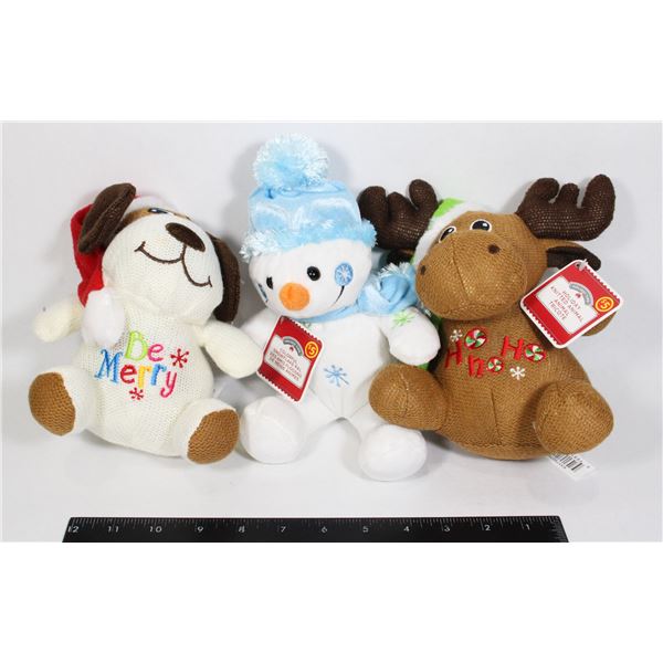 LOT OF 3 CHRISTMAS MINI PLUSH