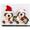 Image 1 : VINTAGE 2 CHRISTMAS DOG PLUSH