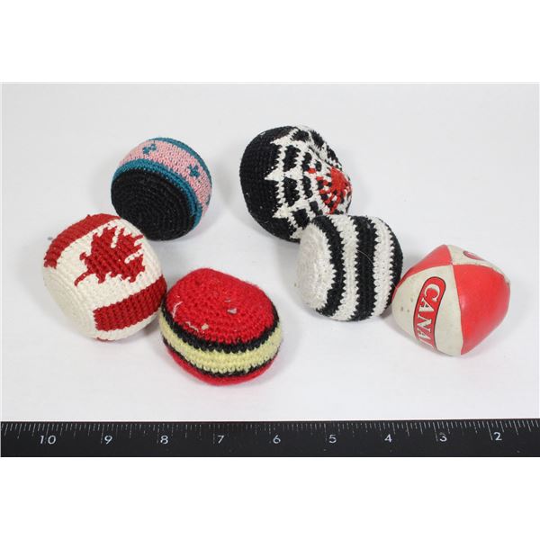 LOT OF 6 HACKY SACKS