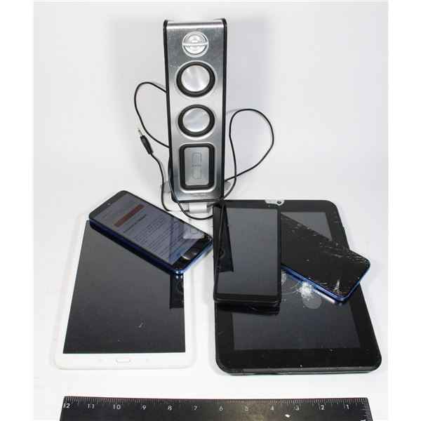 LOT OF DEVICES FOR PARTS . LOCKED. MOST WORK