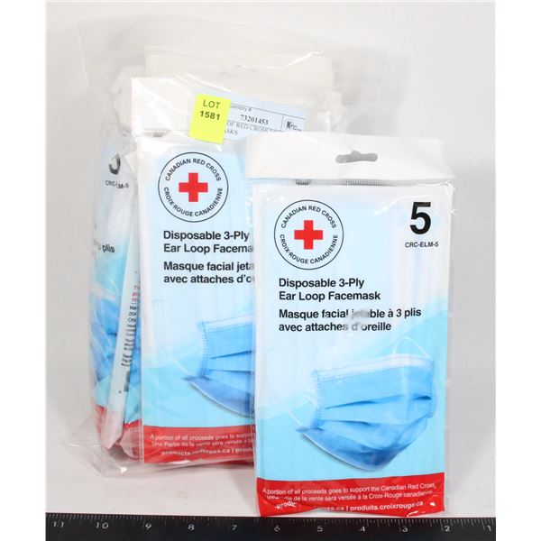 BIG LOT OF RED CROSS DISPOSABLE FACE MASKS