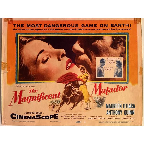 The Magnificent Matador original 1955 Vintage Lobby Card set of 8