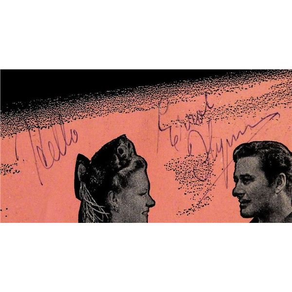 Errol Flynn signed sheet music