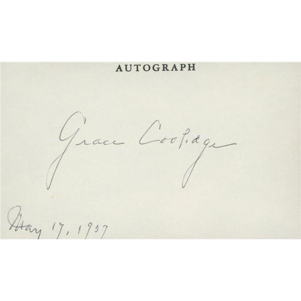 First Lady Grace Coolidge signature cut