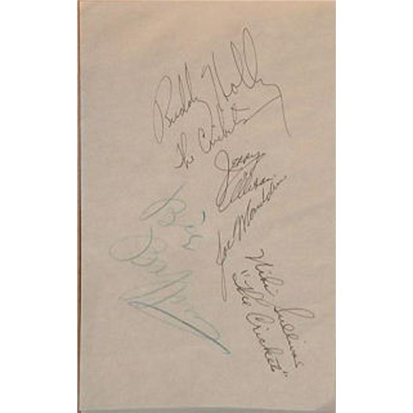 Buddy Holly, The Crickets, & The Big Bopper signature slip