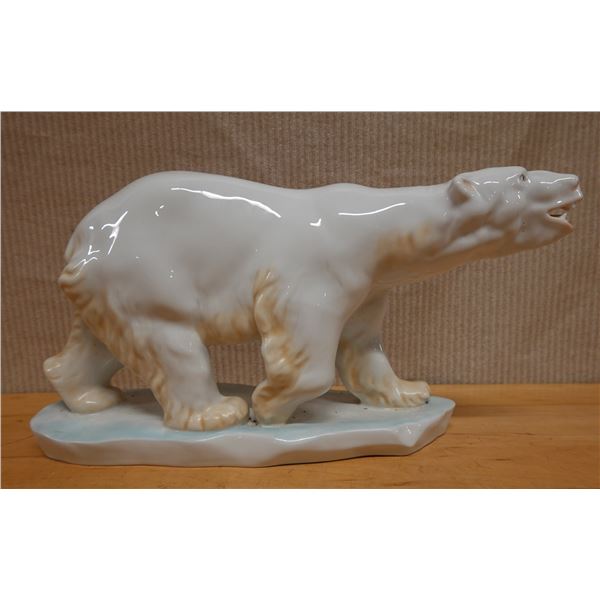 Herend Hungary White Polar Bear Figurine by Artist Maugsch 16" x 8"H