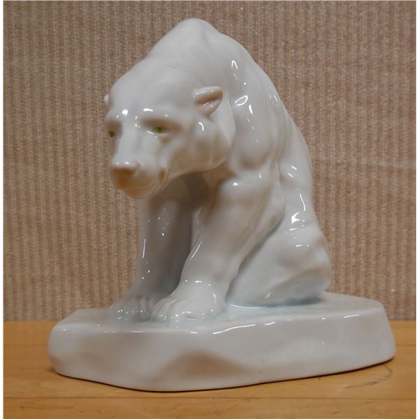 Herend Hungary Seated White Polar Bear Figurine  9" x 9"H