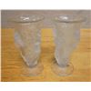Image 1 : Qty 2 Bohemia Handmade Art Deco Style Frosted Crystal Glass Vases 4.75" Dia, 8.5"H