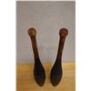 Image 2 : Qty 2 Vintage Indian Clubs or Juggling Pins 3.5" Dia, 20.5"H