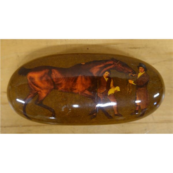 Decoupage Paper Weight Made in Ivinghoe England 6.5" x 1"H