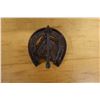 Image 3 : Man Riding Horse Metal Sculpture Made of Hardware & Horseshoe Ornament w/ Horse's Head, Misc Sizes