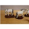 Image 2 : Qty 6 White Horse Figurines, Some on Wood Bases, Misc Sizes