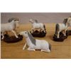 Image 3 : Qty 6 White Horse Figurines, Some on Wood Bases, Misc Sizes